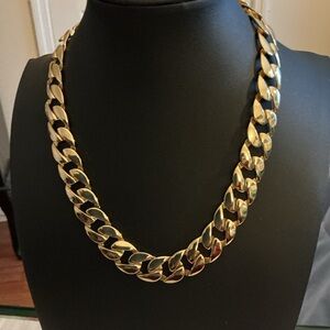 Curb Link Gold Tone Choker Necklace